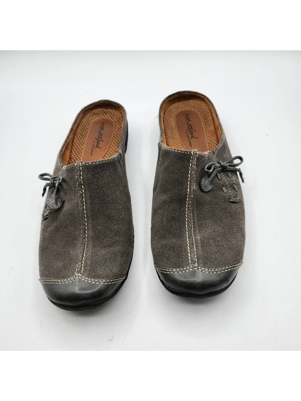 Naturalizer Natural Sole Gray Suede Leather Slip-On Mules Sz 9M